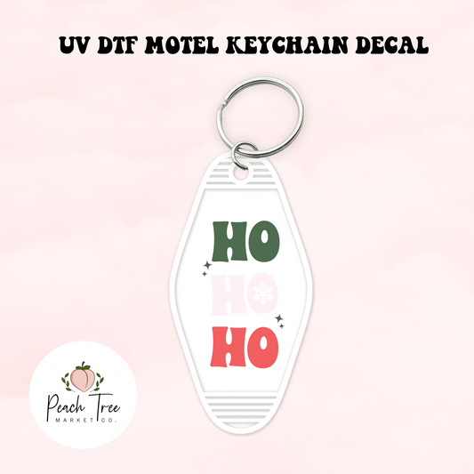 Ho Ho Ho. UV DTF Motel Keychain Decal
