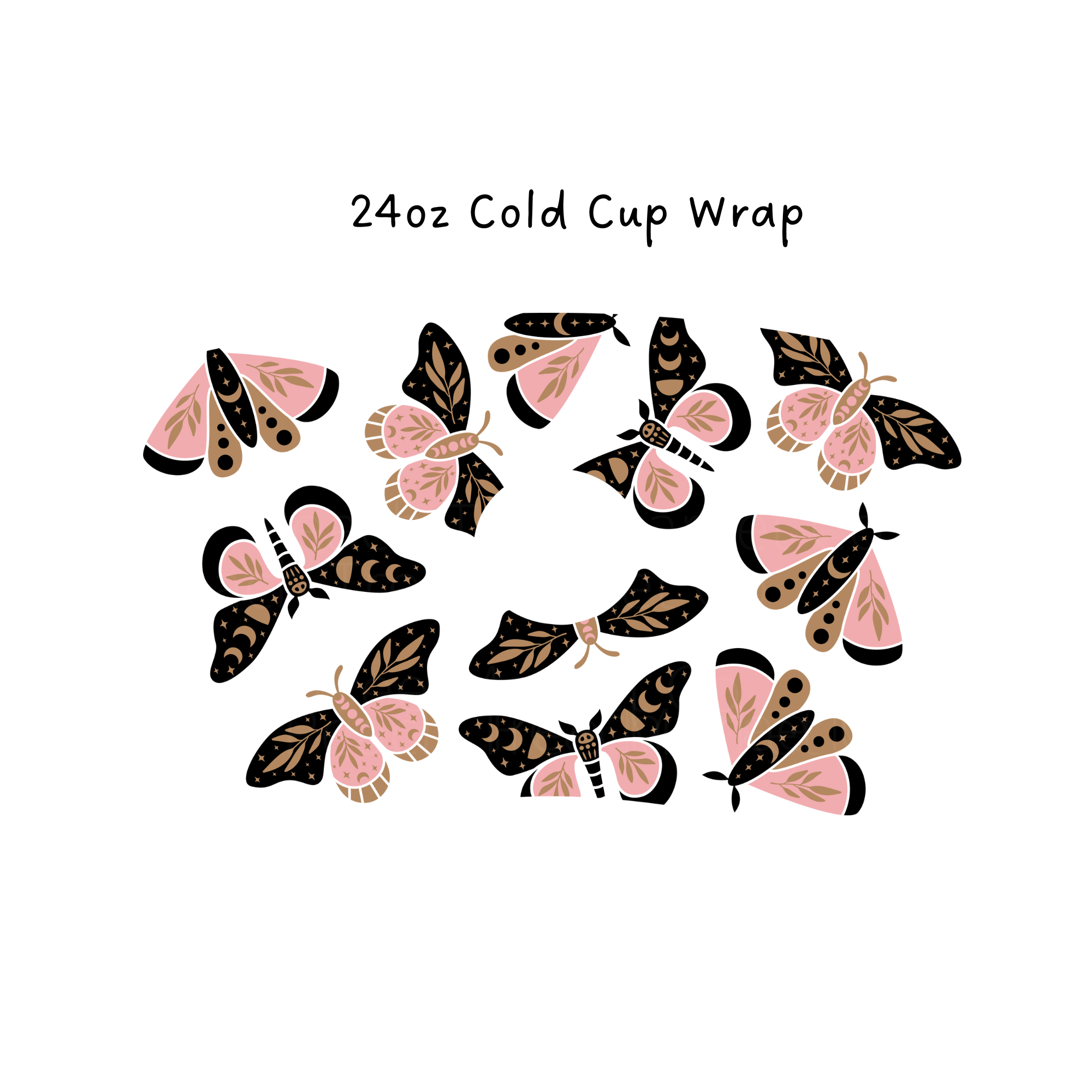 Butterfly Vinyl Sticker 710ml Reusable Straw Cold Cup Decals