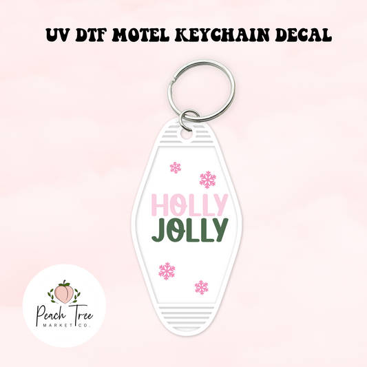 Holly Jolly UV DTF Motel Keychain Decal