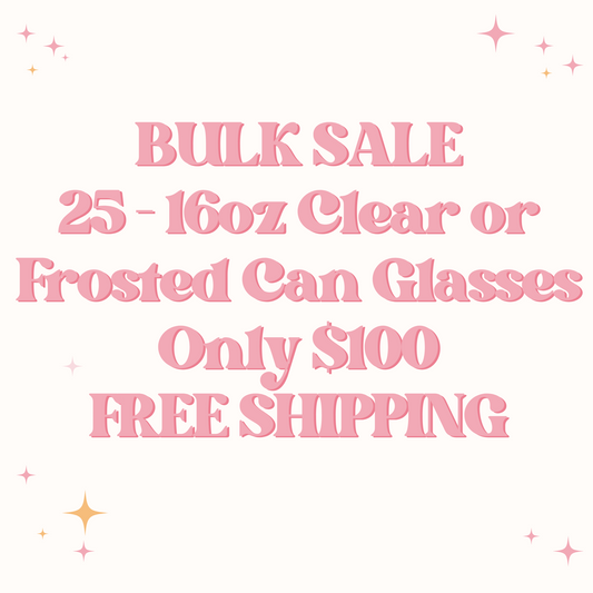 BULK SALE 16oz Clear or Frosted Can Glasses