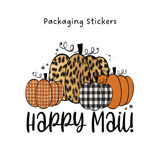 Happy Mail Fall Pumpkins Packaging Sticker