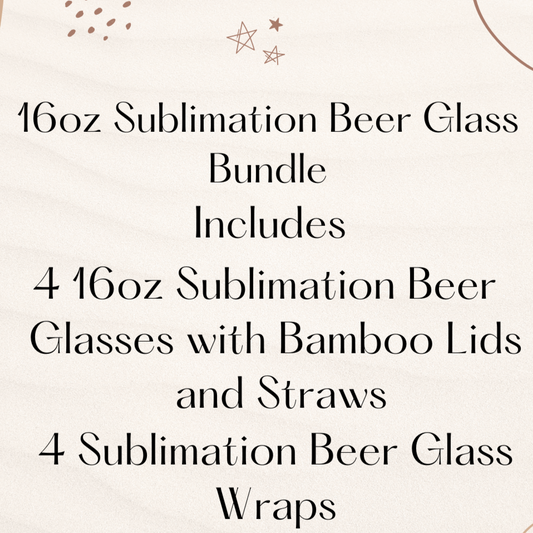 16oz Sublimation Beer Glass Bundle