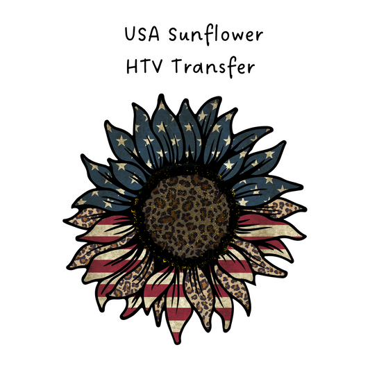 USA Sunflower HTV Transfer