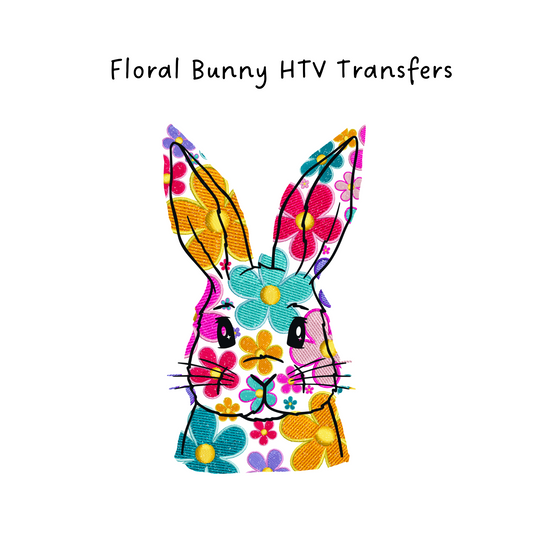 Floral Bunny HTV Transfer