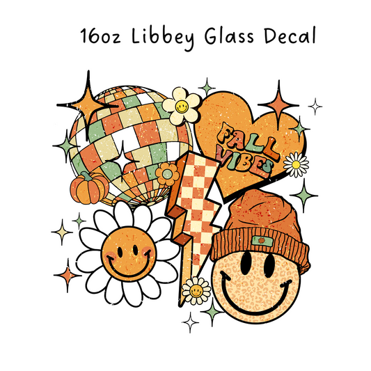 Fall Vibes Daisy Cold Cup or Beer Glass Decal