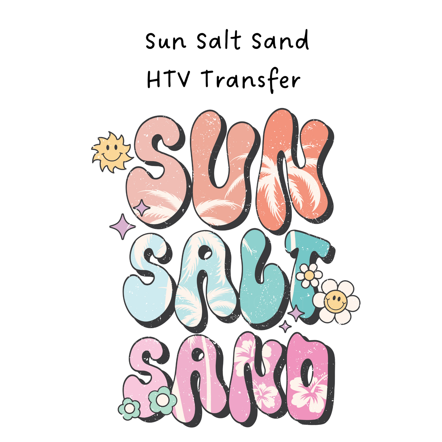 Sun Salt Sand HTV Transfer