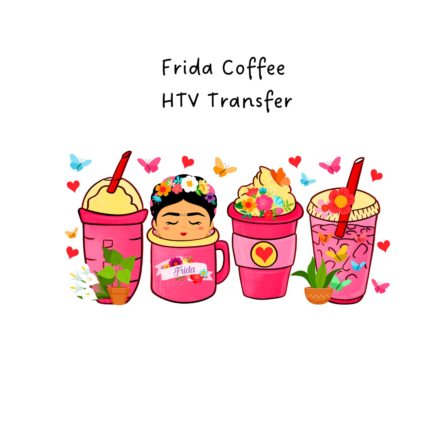 Frida Coffee HTV Transfer