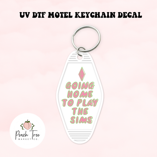Going Home UV DTF Motel Keychain Decal