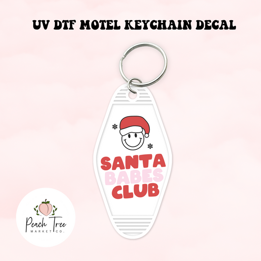Santa Babes Club UV DTF Motel Keychain Decal