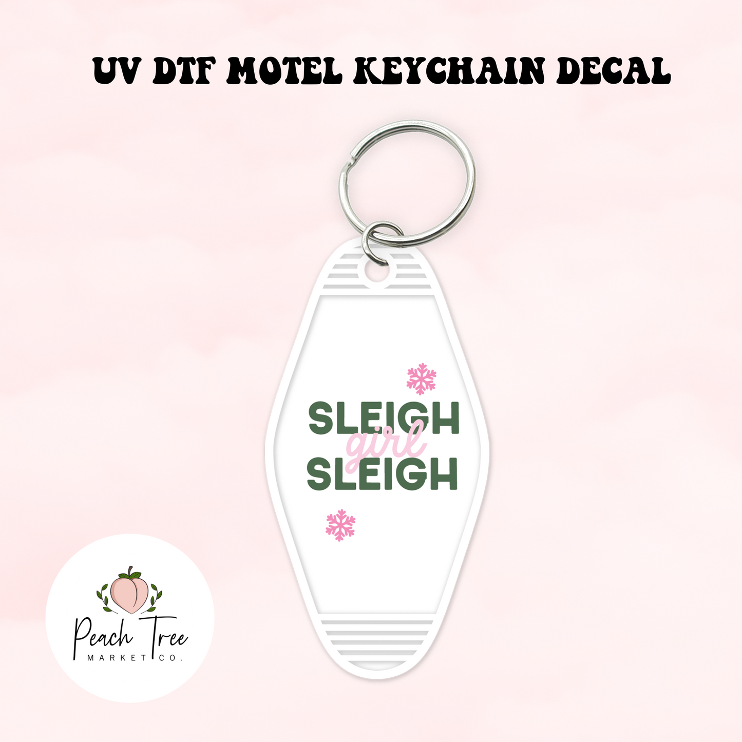 Sleigh Girl Sleigh UV DTF Motel Keychain Decal