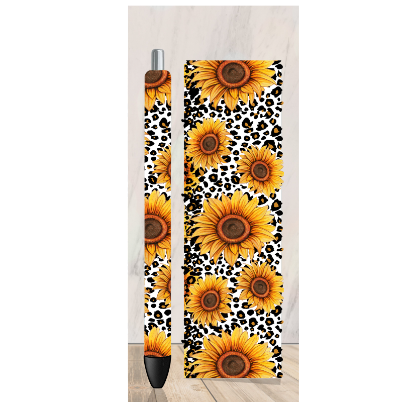 Fall Leopard Sunflower Pen Wrap