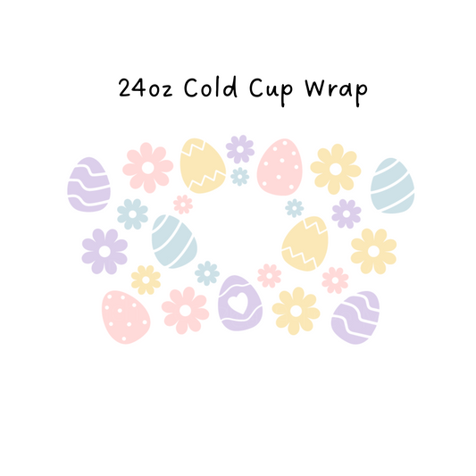 Pastel Easter Eggs 24 OZ Cold Cup Wrap