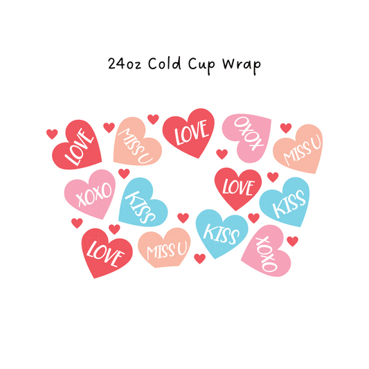 Love Words 24 OZ Cold Cup Wrap
