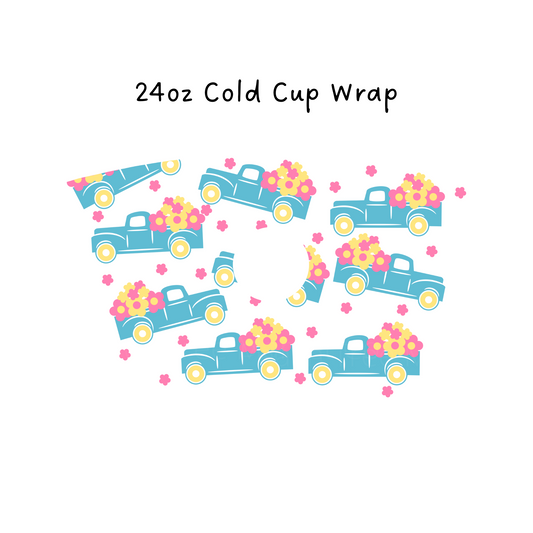 Flower Truck 24 OZ Cold Cup Wrap