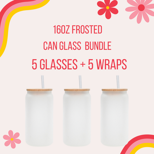 16oz Frosted Can Glass bundle $20