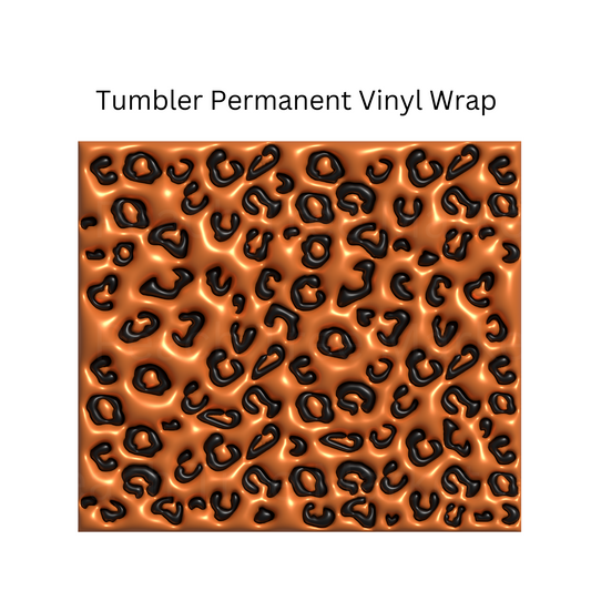 Leopard 3D Puff 20oz Tumbler Permanent Vinyl Wrap