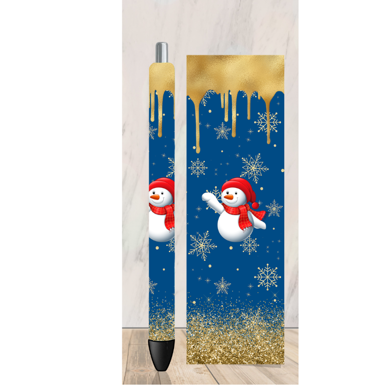 Gold Snowman 1 Pen Wrap