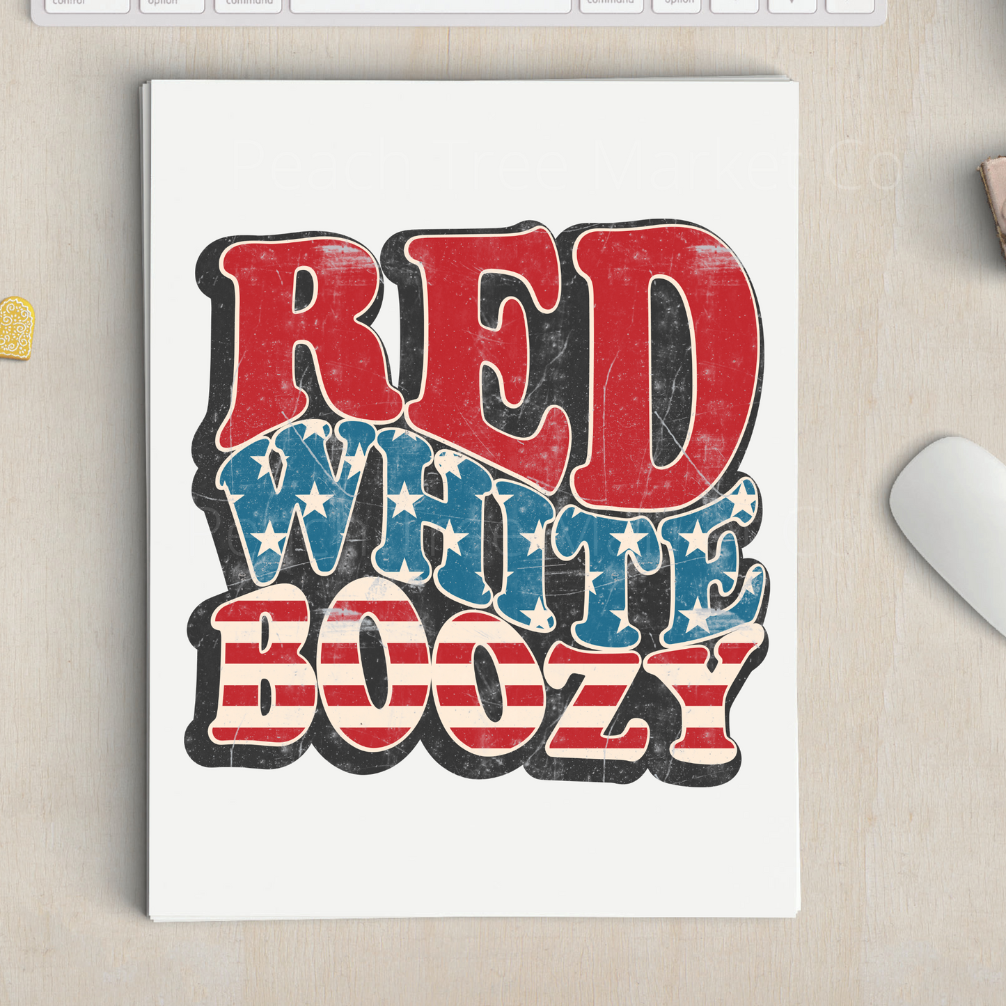 Red White Boozy Sublimation Transfers