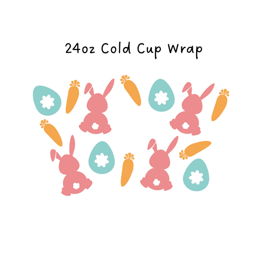 Bunny and Carrots 24 OZ Cold Cup Wrap
