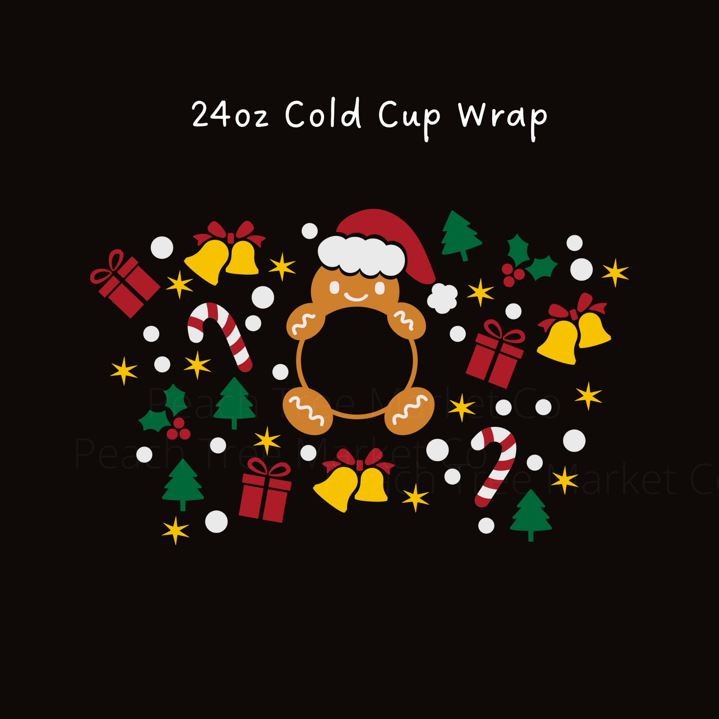 Gingerbread 24 OZ Cold Cup Wrap