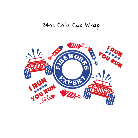 Fireworks Expert 24 oz Cold Cup Wrap