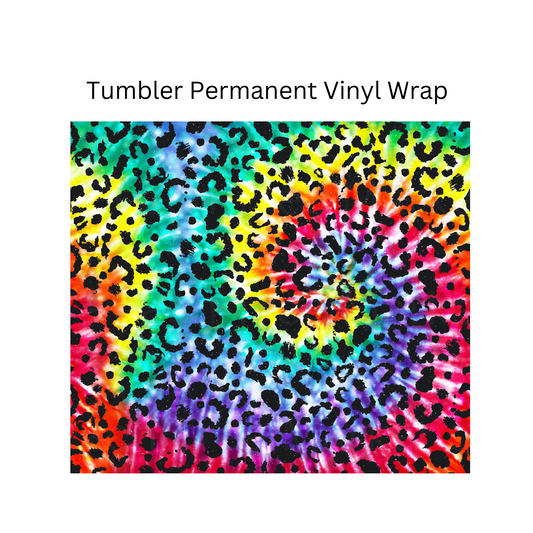 Leopard Rainbow 20oz Permanent Vinyl Wrap