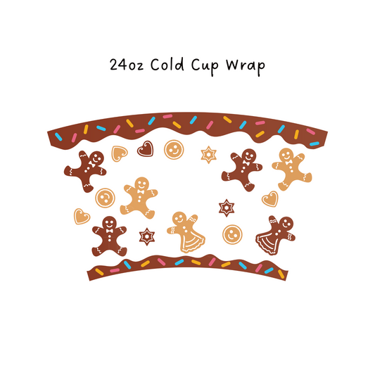 Gingerbread 24 oz Cold Cup Wrap