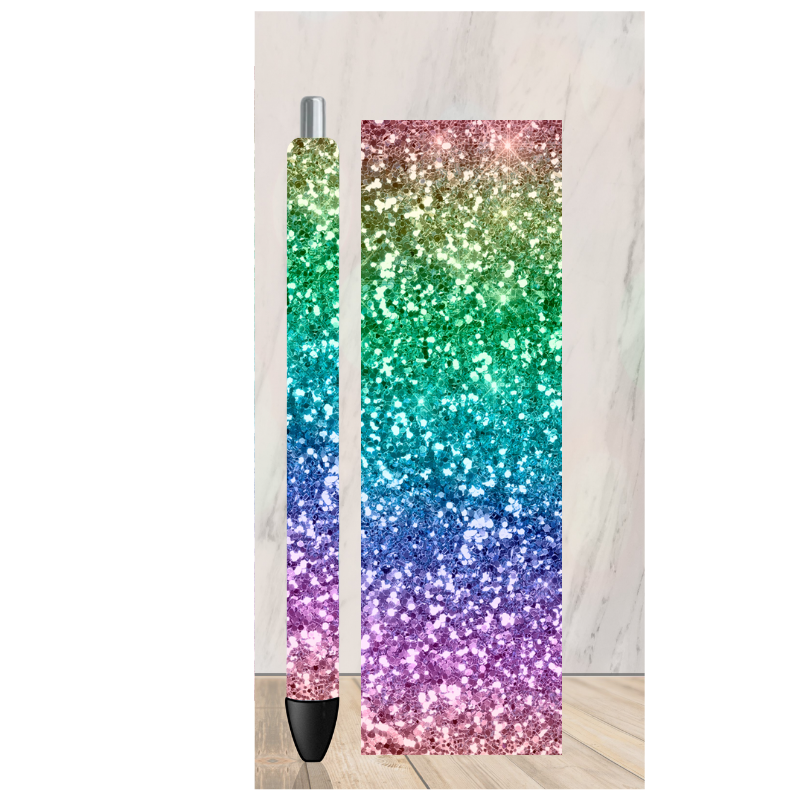 Rainbow Glitter 1 Pen Wrap