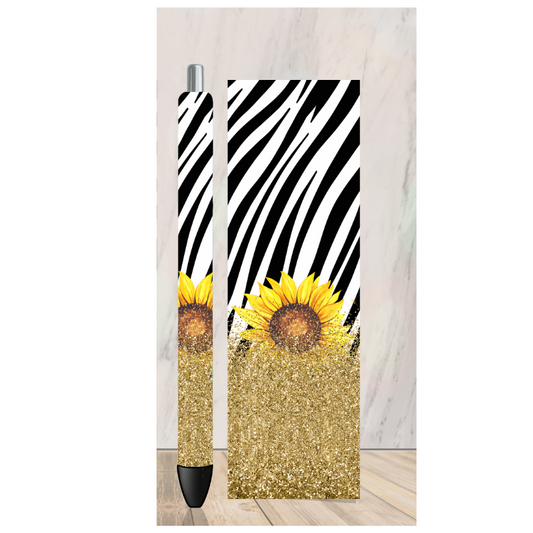 Sunflower Zebra Pen Wrap