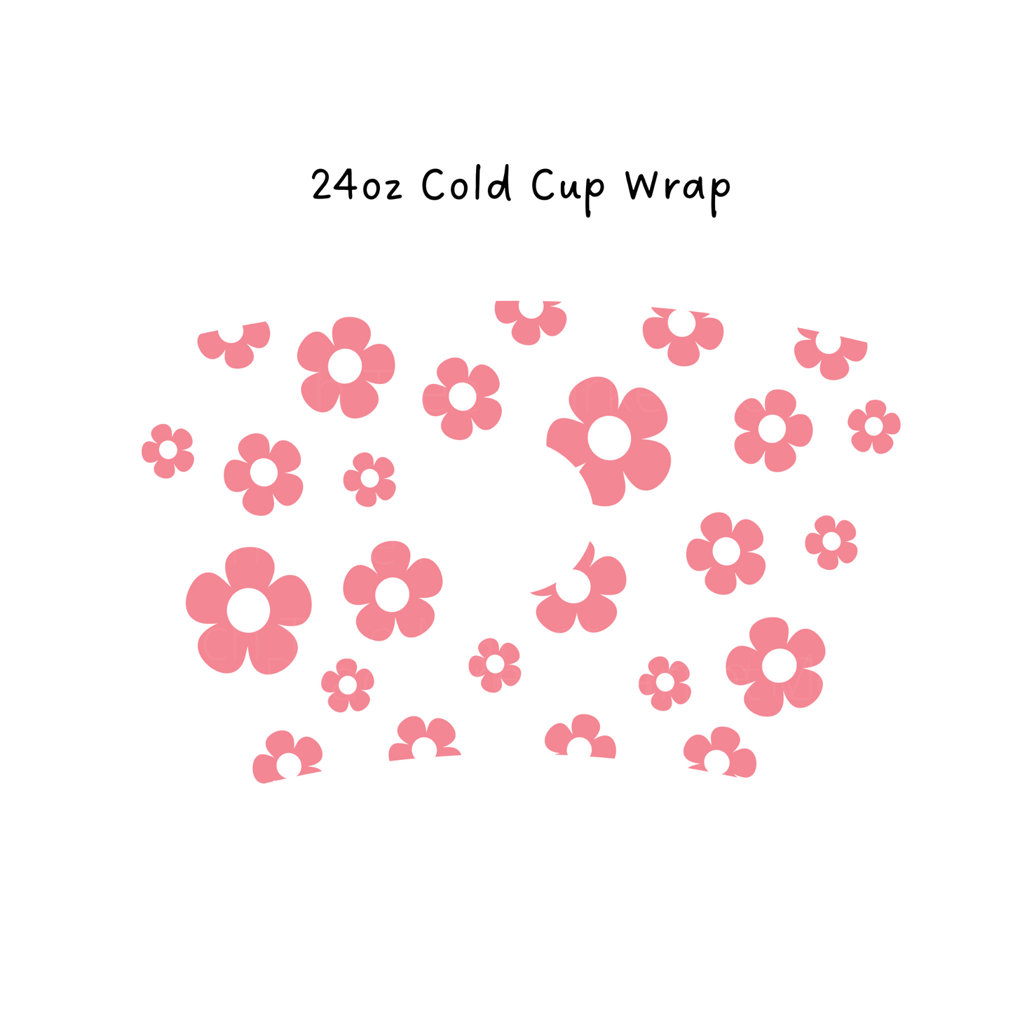 Pink Flowers 24 OZ Cold Cup Wrap