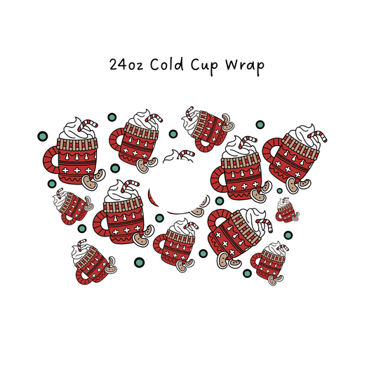 Hot Cocoa 24 OZ Cold Cup Wrap