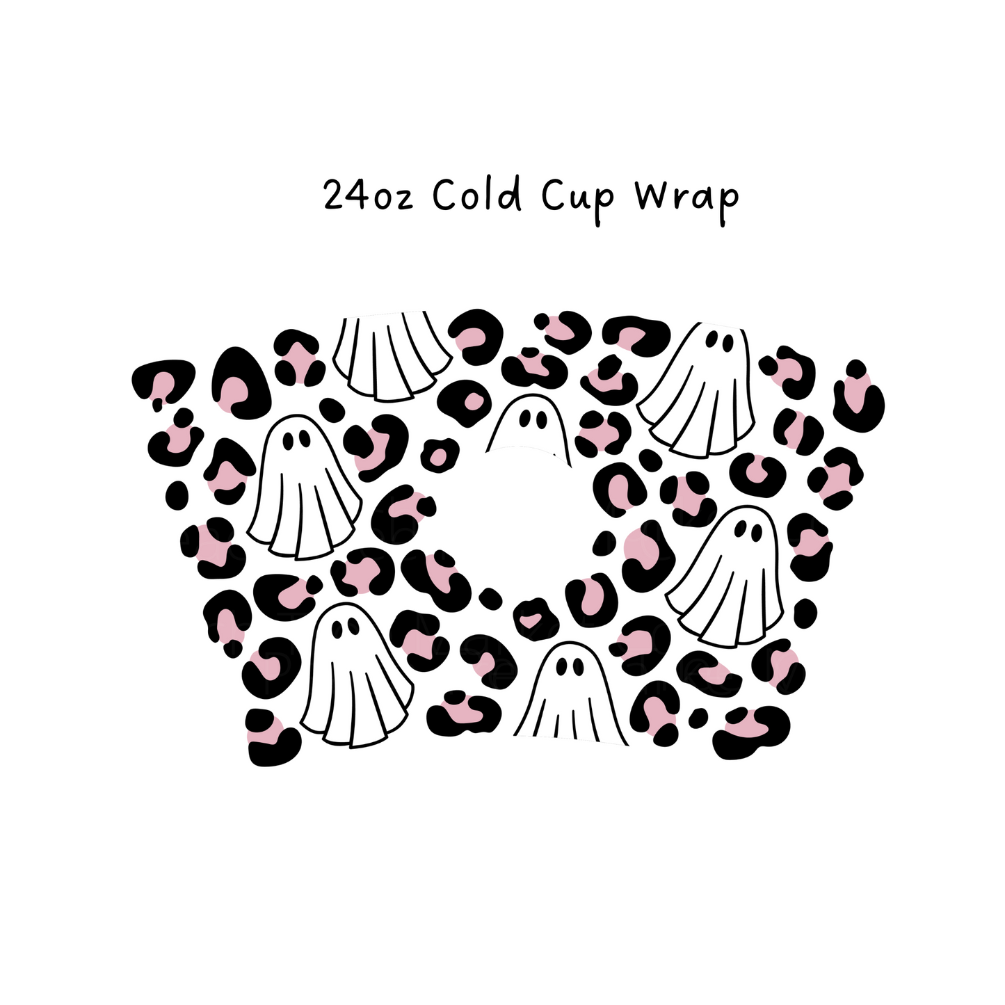Leopard Ghost 24 oz Cold Cup Wrap