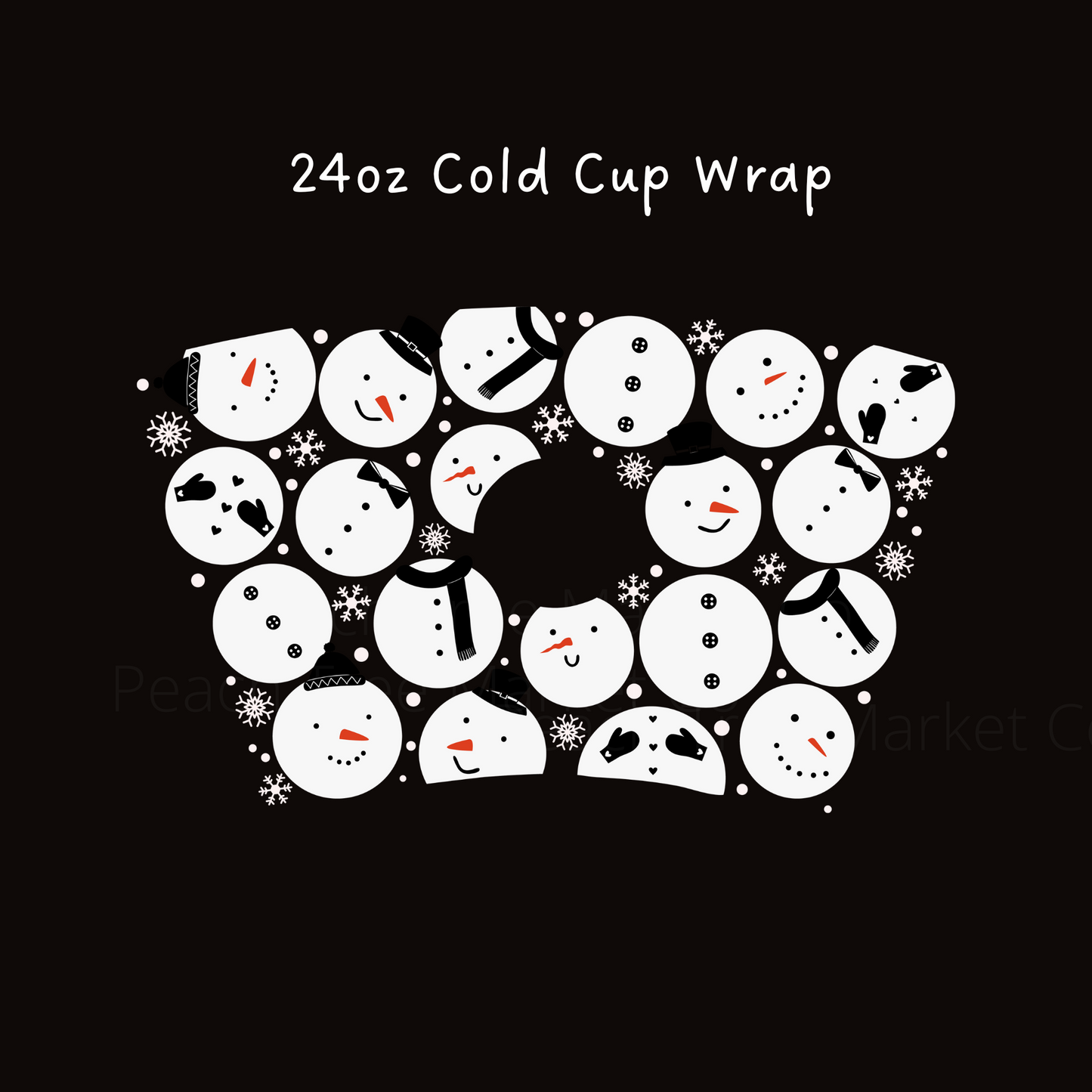 Snowman 24 OZ Cold Cup Wrap
