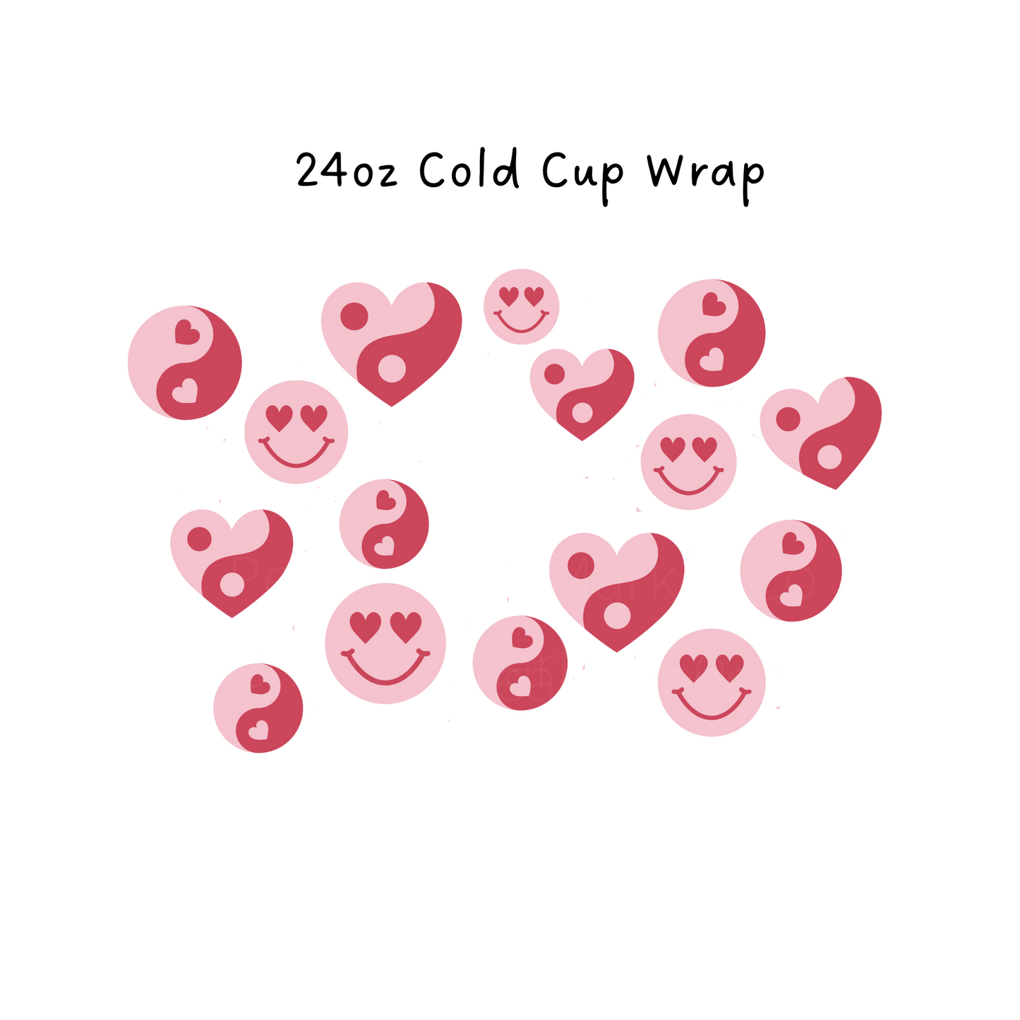 Ying Yang Hearts 24 OZ Cold Cup Wrap