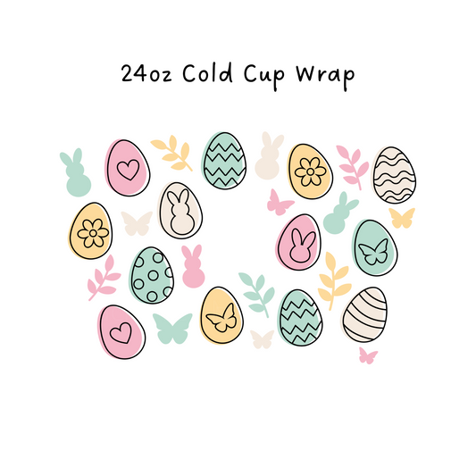 Pastel Easter Eggs 24 OZ Cold Cup Wrap