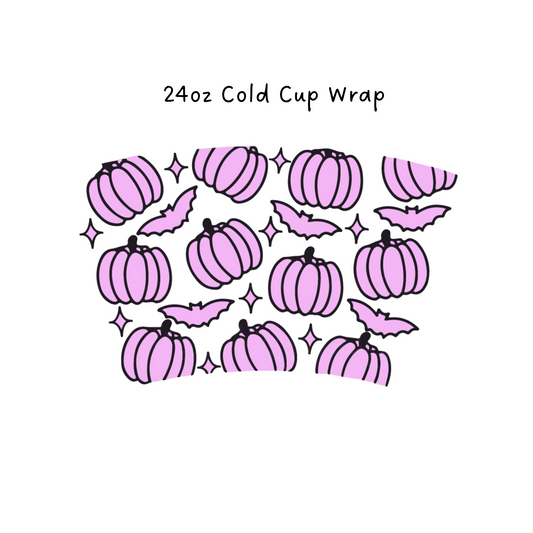 Purple Pumpkins 24 OZ Cold Cup Wrap
