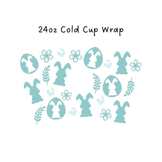 Teal Easter 24 OZ Cold Cup Wrap