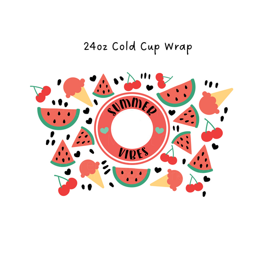 Summer Vibes 24 OZ Cold Cup Wrap