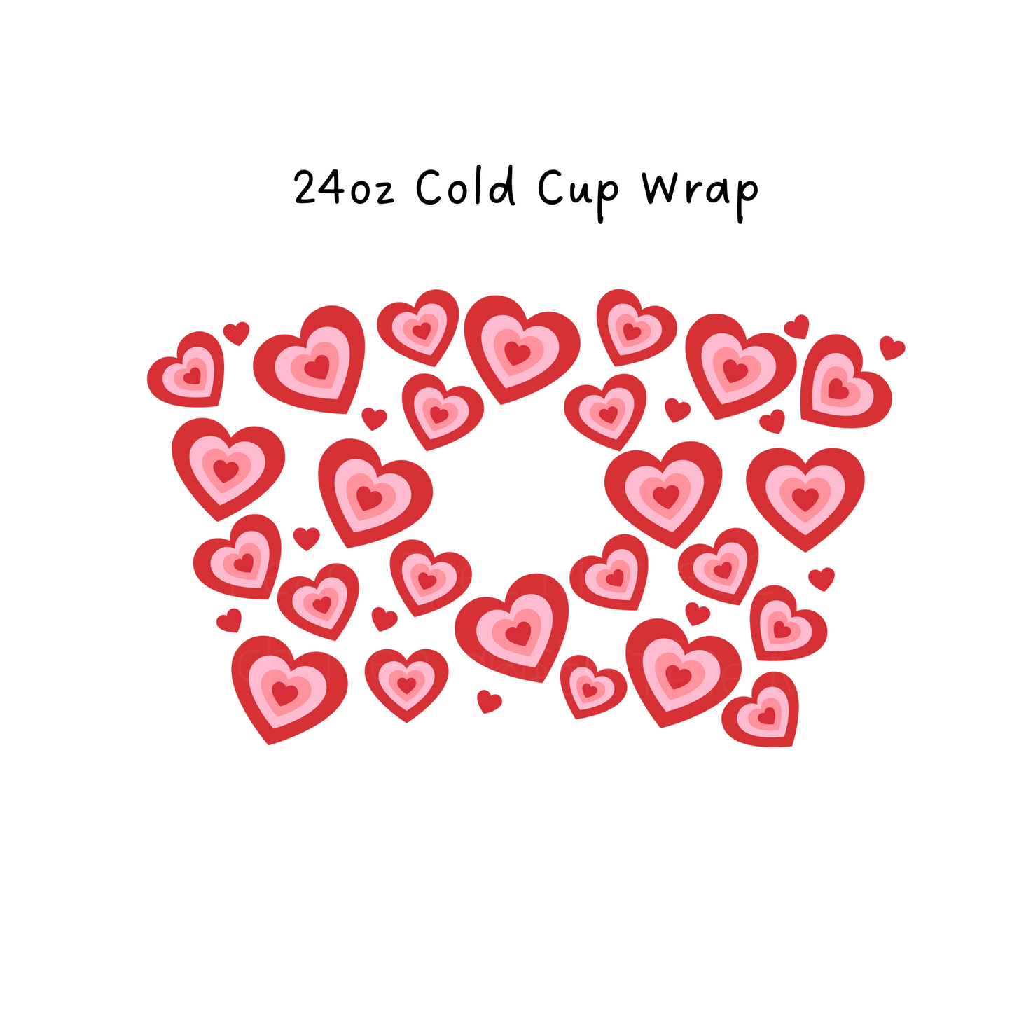 Double Hearts 24 OZ Cold Cup Wrap