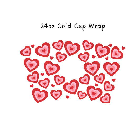 Double Hearts 24 OZ Cold Cup Wrap
