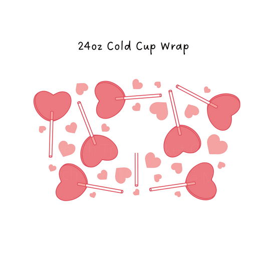 Heart Candy 24 OZ Cold Cup Wrap
