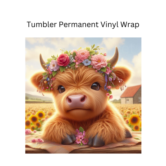 Flower Cow Permanent Vinyl Wrap
