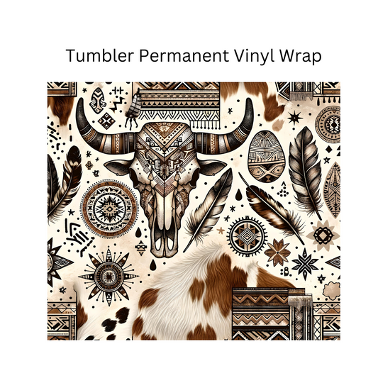 Boho cowhide  Permanent Vinyl Wrap