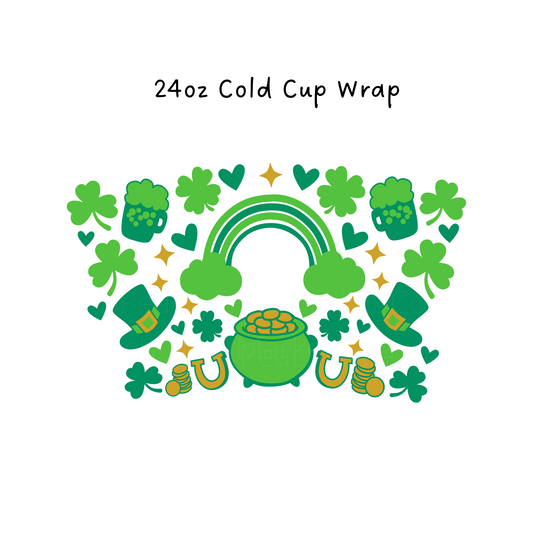 St Paddys Goodies 24 OZ Cold Cup Wrap