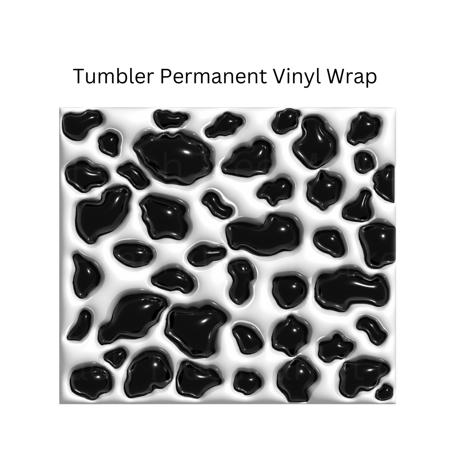 Cow 3D Puff 20oz Tumbler Permanent Vinyl Wrap