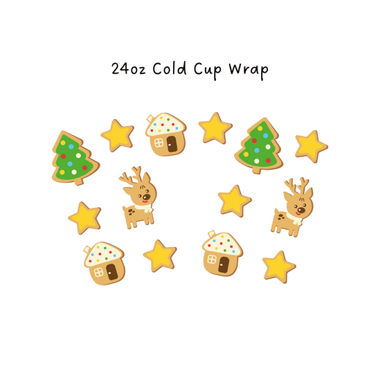 Christmas Sugar Cookies 24 OZ Cold Cup Wrap