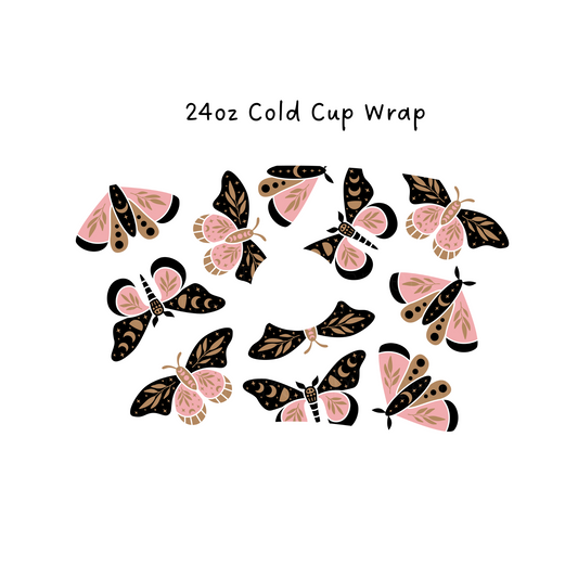 Boho Moths 24 OZ Cold Cup Wrap