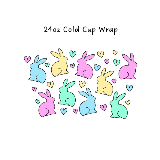 Pastel Bunny 24 OZ Cold Cup Wrap