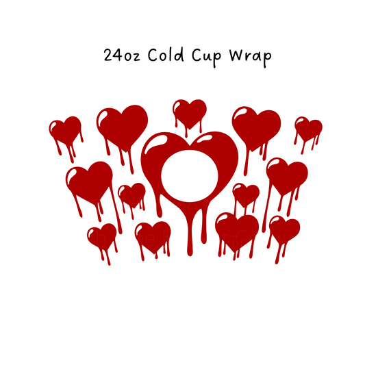 Drip Hearts 24 OZ Cold Cup Wrap