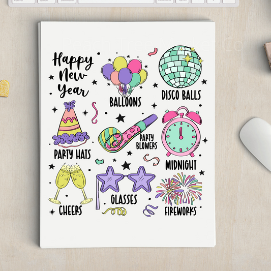 New Year Doodles Sublimation Transfer